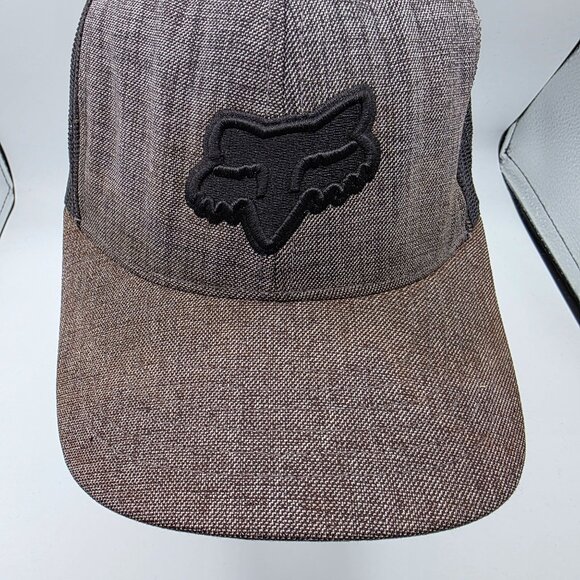 Fox Racing Mutts Up Mens Gray Black Trucker Hat Adjustable Snapback Motorcycles - Picture 8 of 9